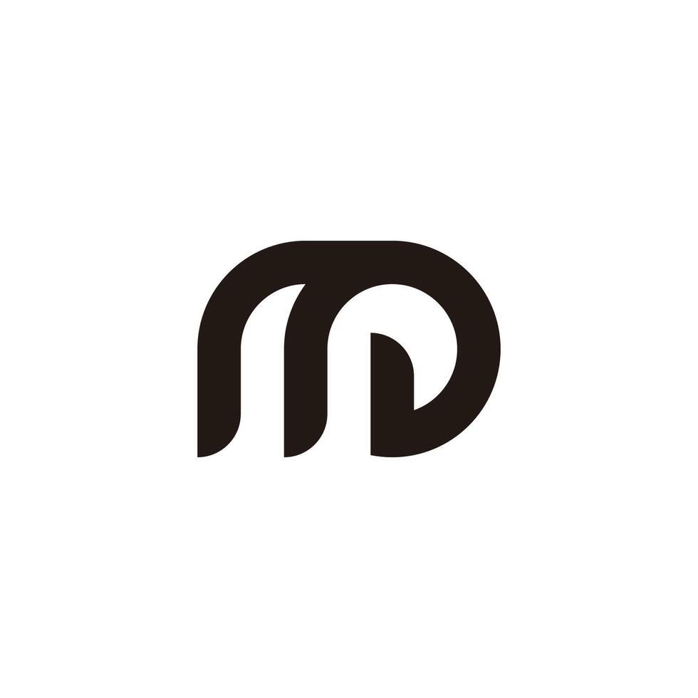 letter md linked curves geometric line logo vector