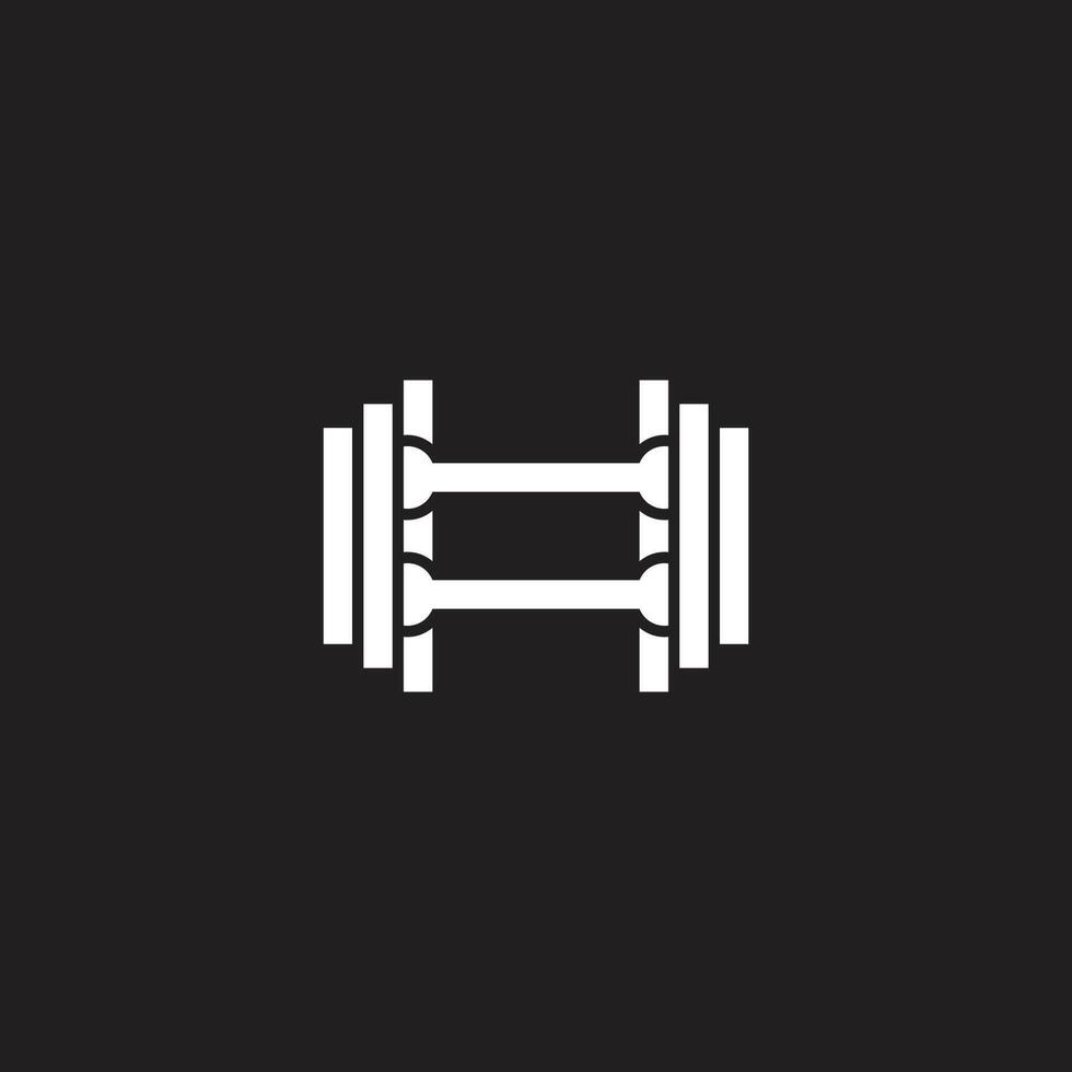 abstract dumbells stripes line logo vector