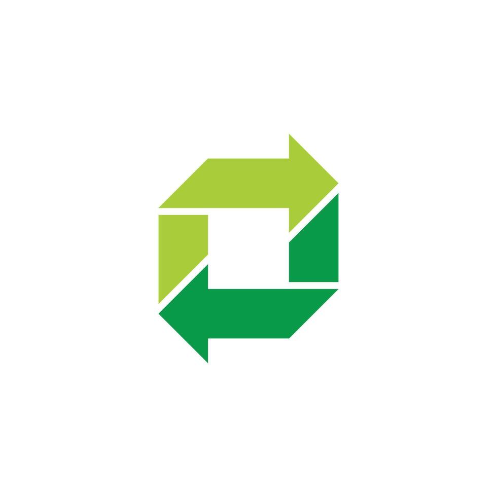 rotate green recycle arrow symbol icon vector