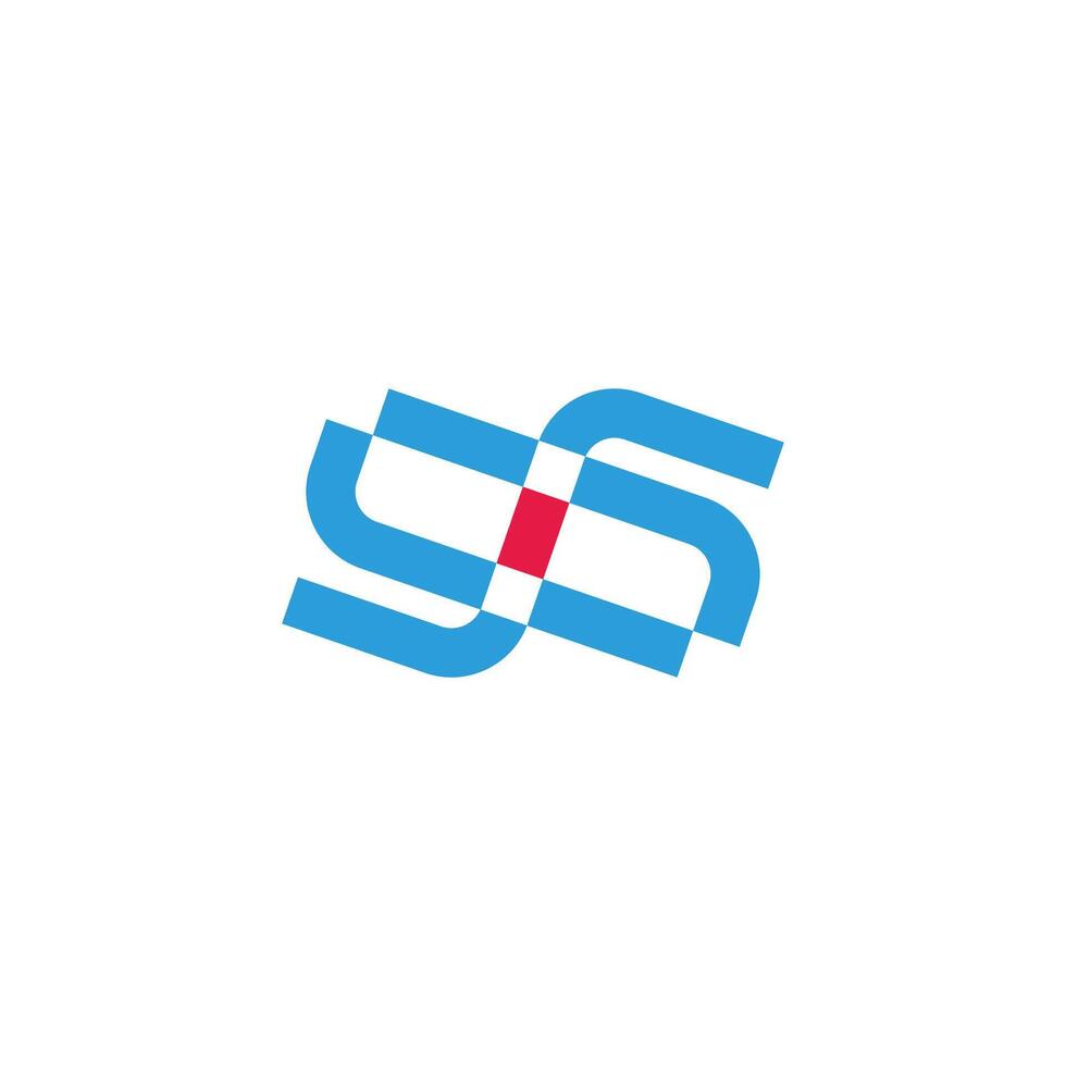 letter ss pixels simple geometric line logo vector
