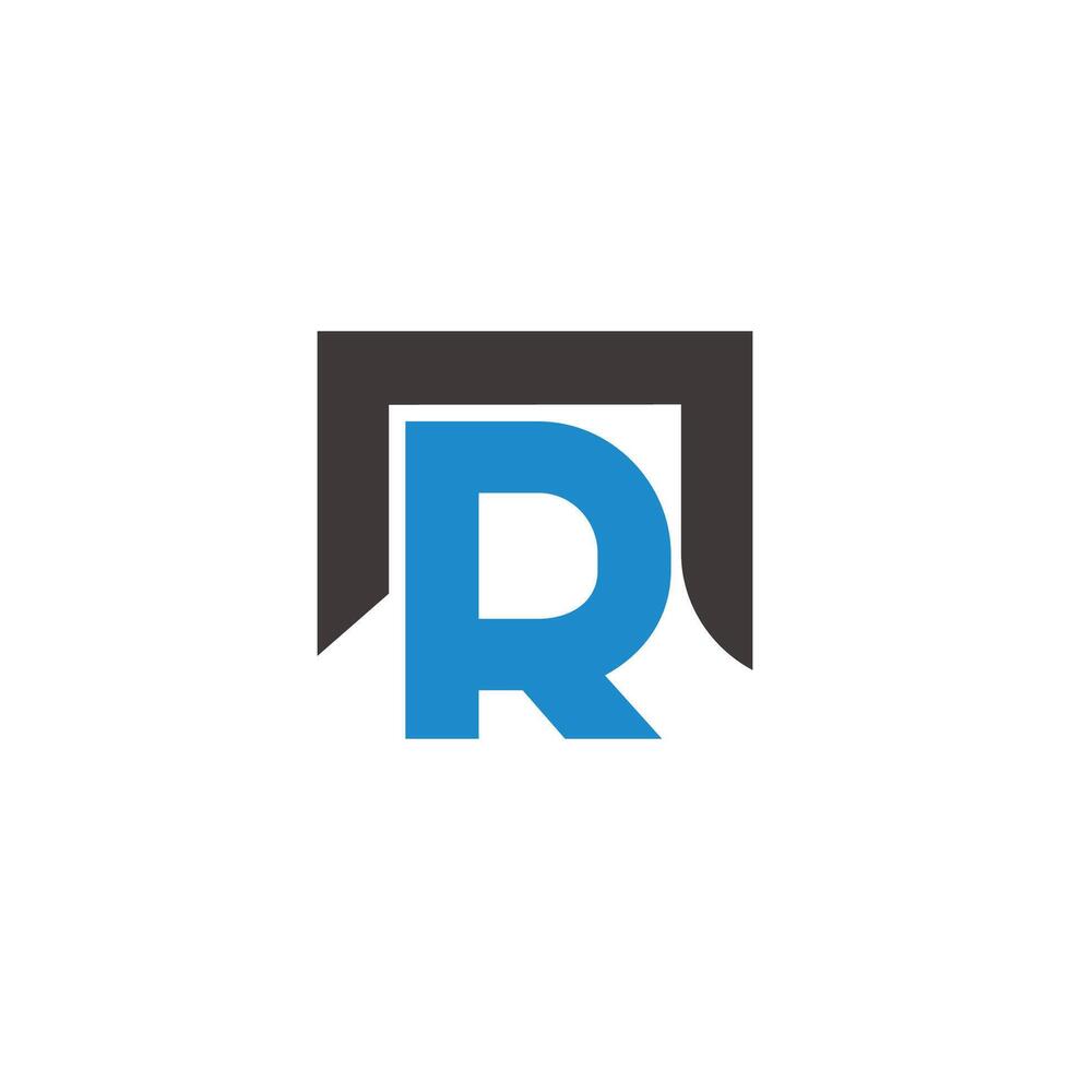 letter r simple colorful home door gate logo vector