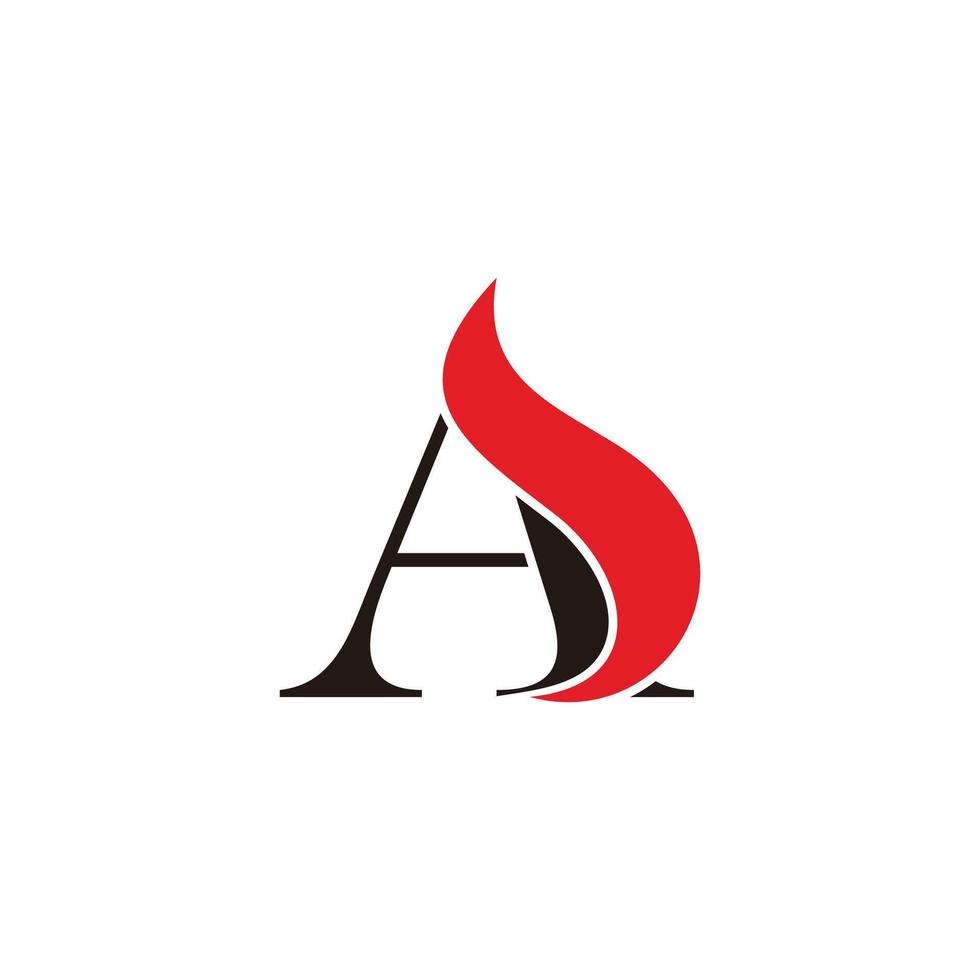 letter a hot flame elegant logo vector