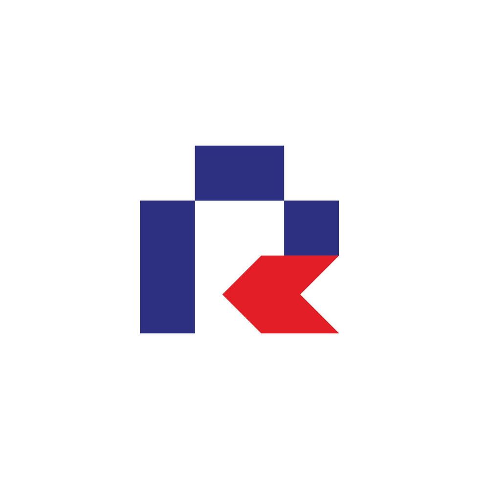 letter p r arrow pixels line simple logo vector