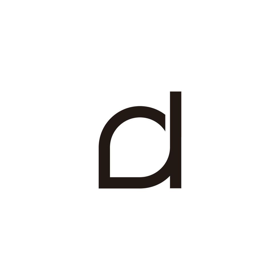letter cd simple geometric leaf shape logo vector