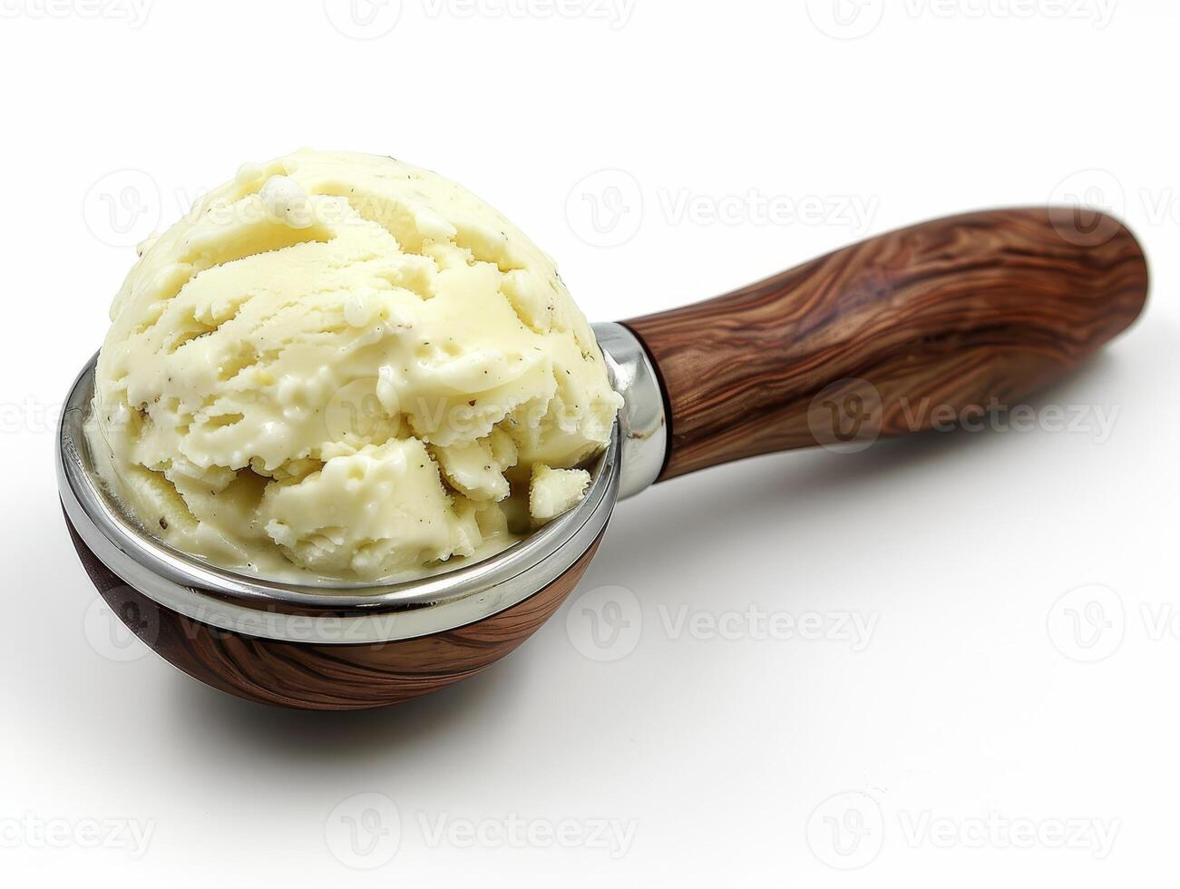 AI generated Savory Ice Cream Prank, Mashed Potato Scoop for April Fool's, A Playful Trick photo