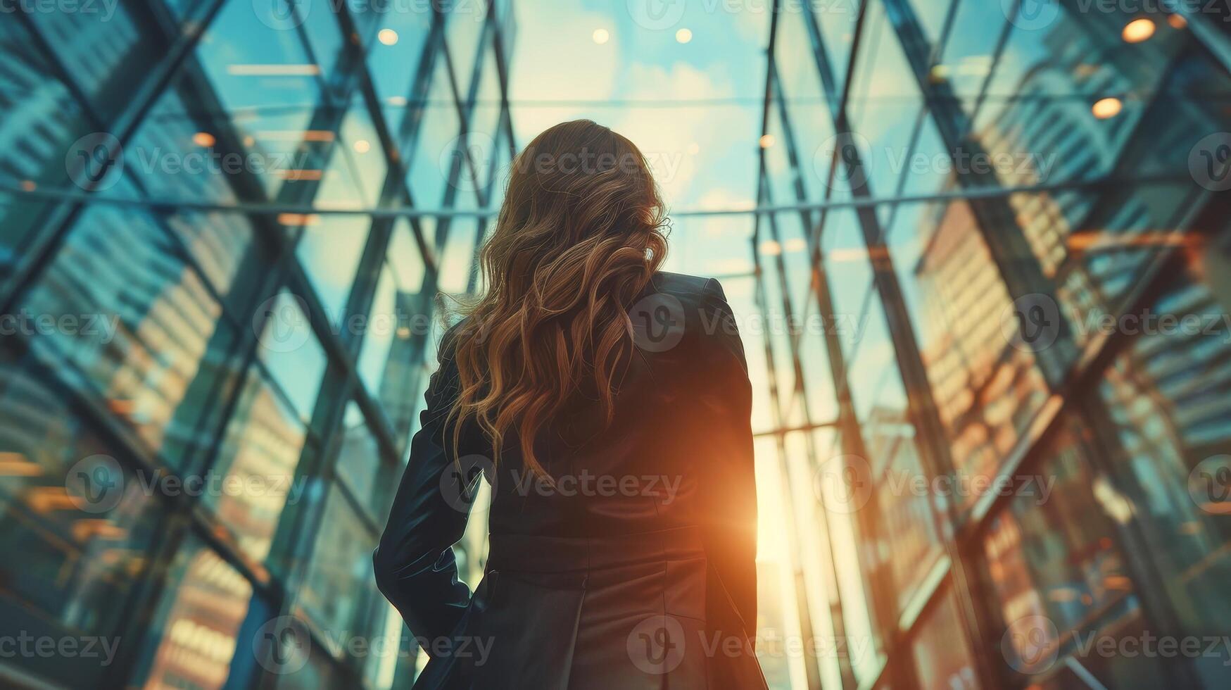 AI generated Ascending Beyond Limits - Finance and the Corporate Ladder Illustrated photo