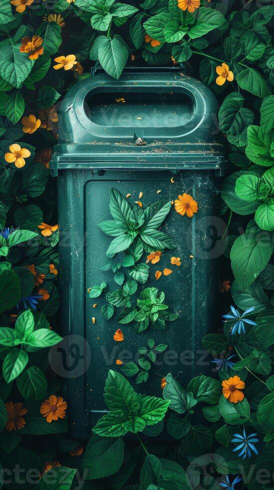 AI generated A sustainable social media campaign engages a broad audience with eco-friendly daily tips for action. photo