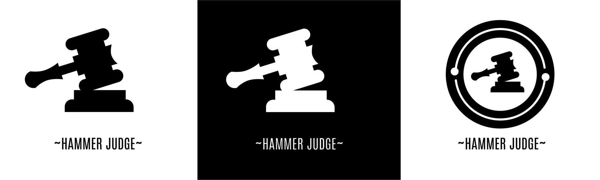 Hammer logo set. Collection of black and white logos. Stock vector. vector