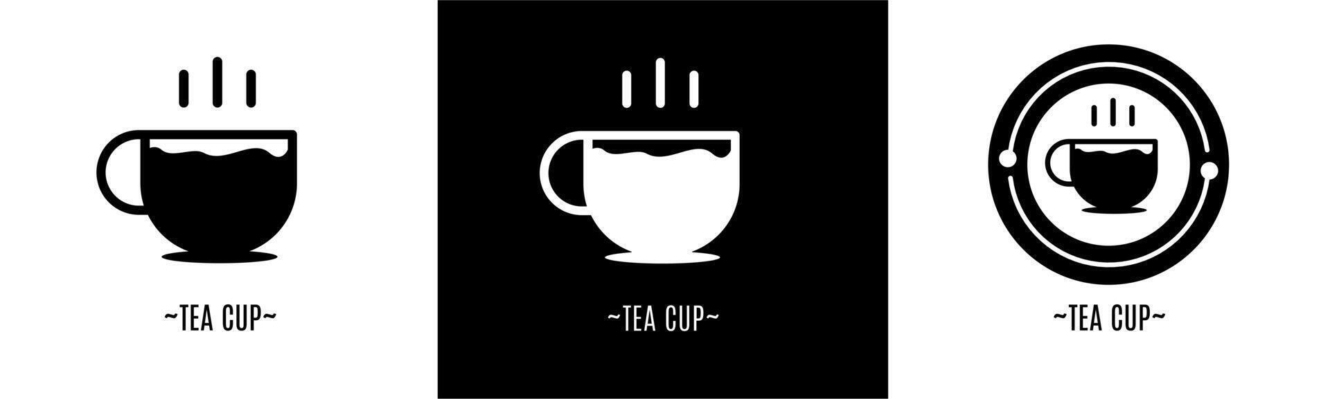 té taza logo colocar. colección de negro y blanco logotipos valores vector. vector