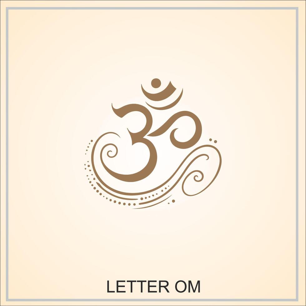 Om Aum symbol of the Hindu religion. Green om icon on dark background. Sacred sound and a spiritual icon, vector illustration Indian