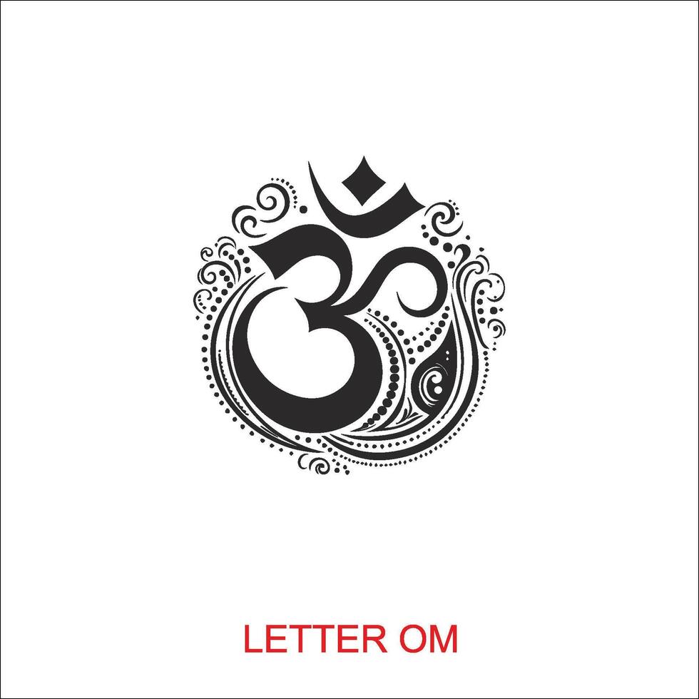 Om Aum symbol of the Hindu religion. Green om icon on dark background. Sacred sound and a spiritual icon, vector illustration Indian