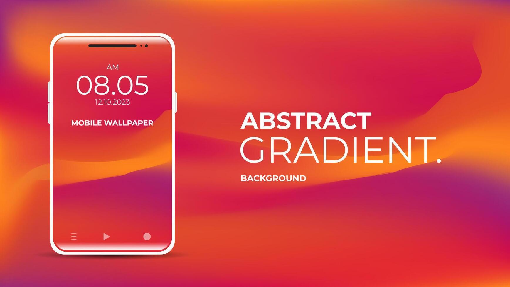 orange and red abstract gradient wallpaper background. mobile wallpaper design. vector illustration