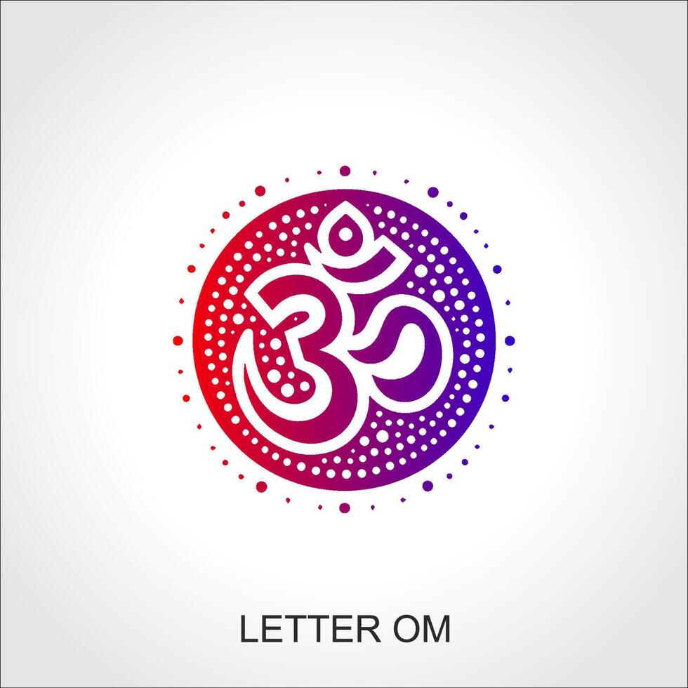 Om Aum symbol of the Hindu religion. Green om icon on dark background. Sacred sound and a spiritual icon, vector illustration Indian