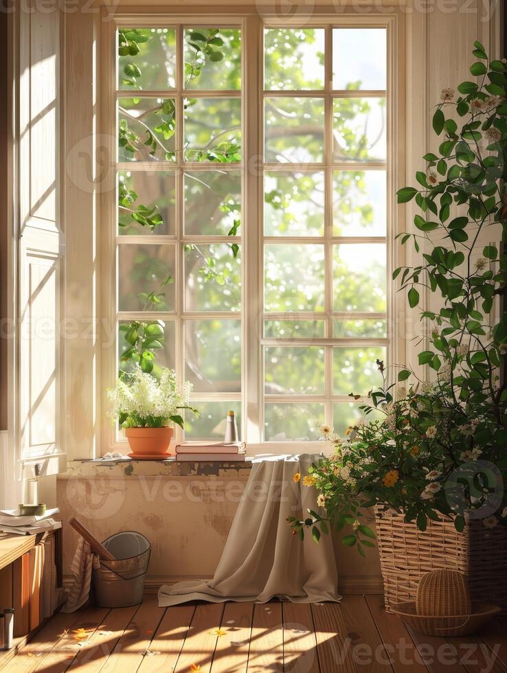 Fresh Air and Sunshine through Open Windows, Spring Cleaning Theme photo