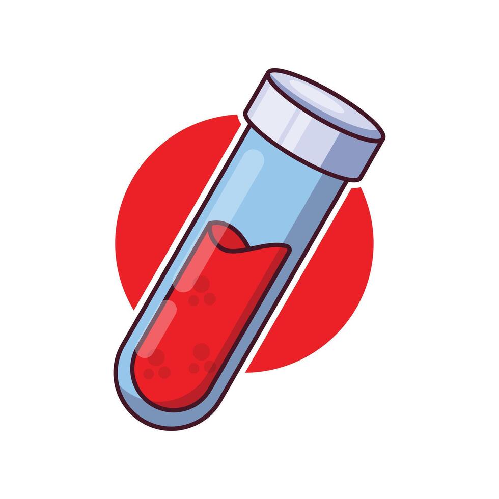 sangre prueba tubo dibujos animados vector ilustración.