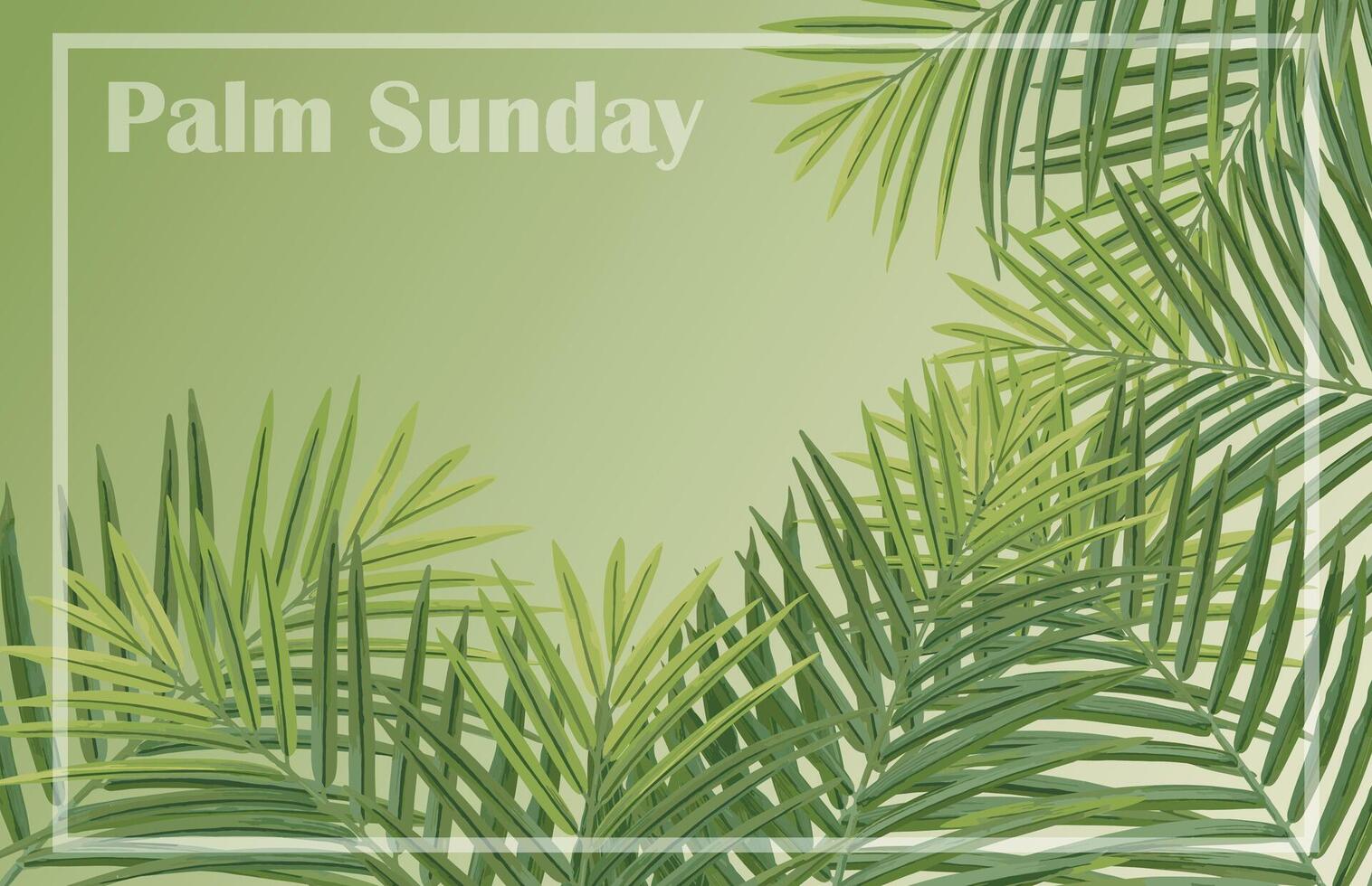 Gradient green background for palm sunday vector