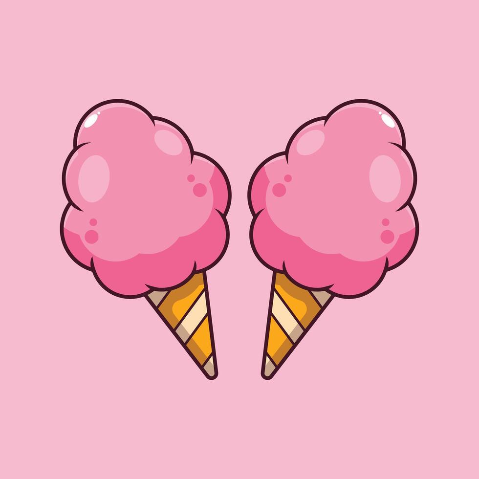 cartoon vector illustration of cotton candy.