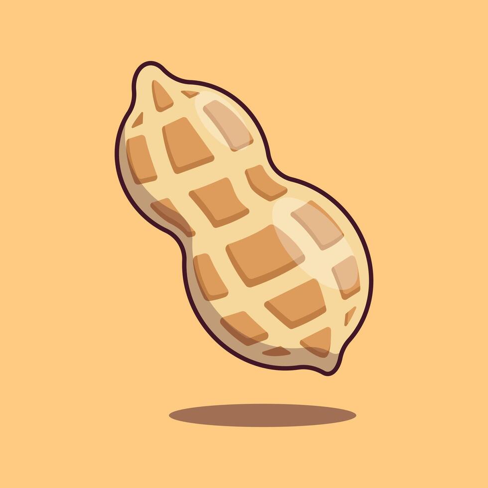 cartoon vector illustration of peanut.