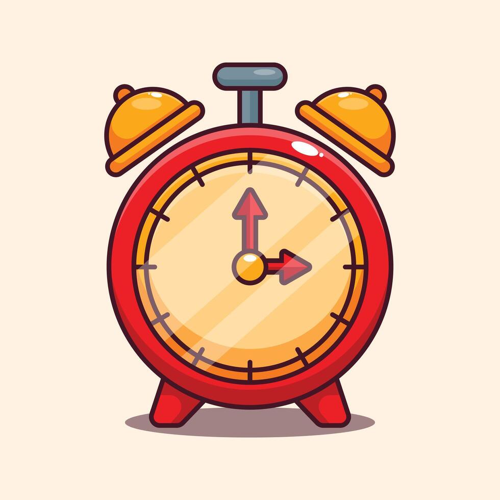 Alarm clock cartoon vector illustration.
