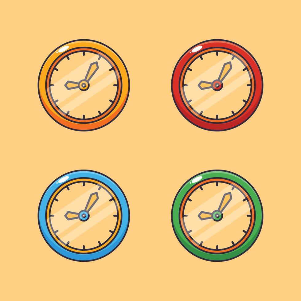 dibujos animados vector ilustración de pared reloj.