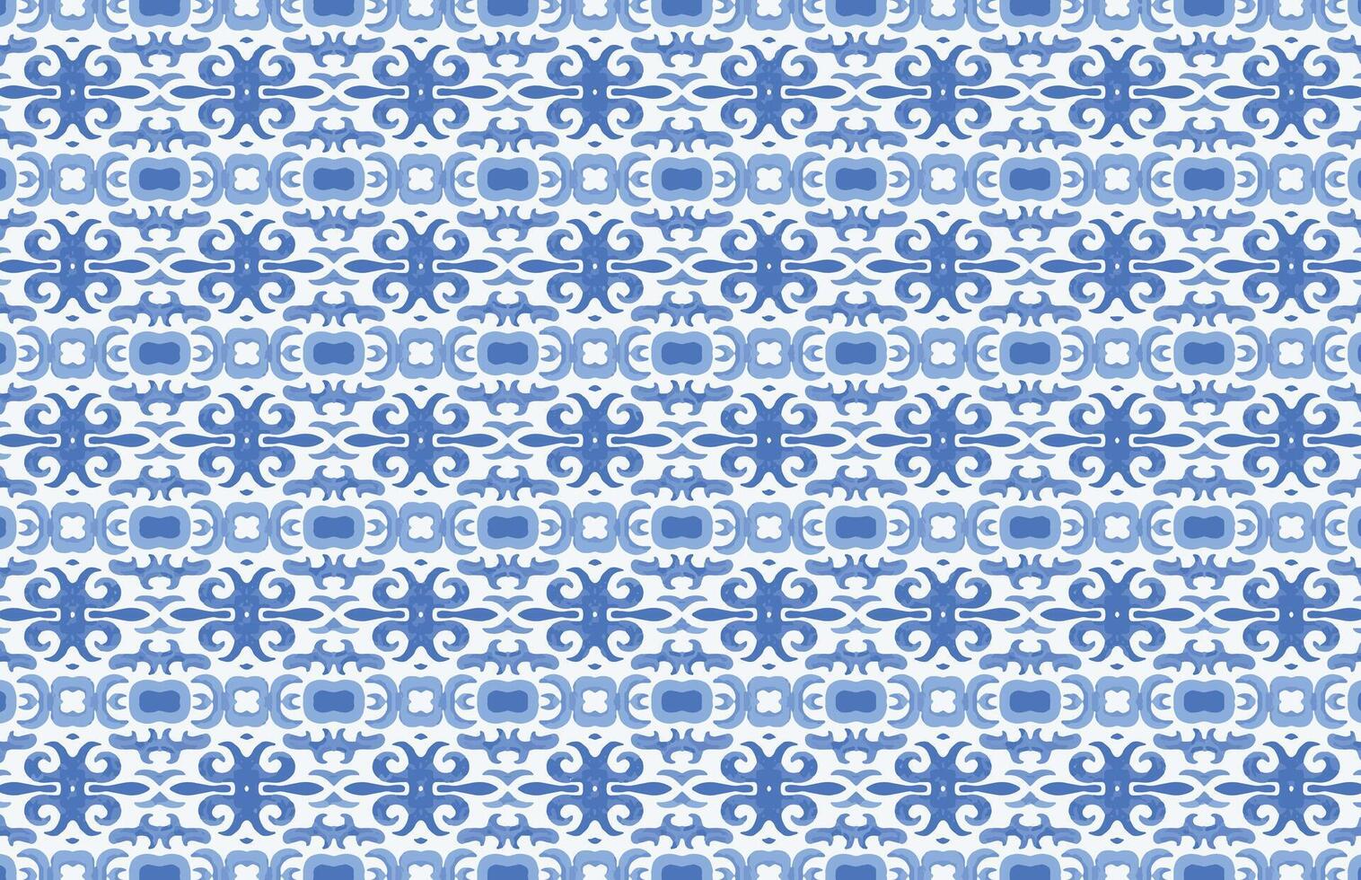 watercolor painted blue fabric pattern vector