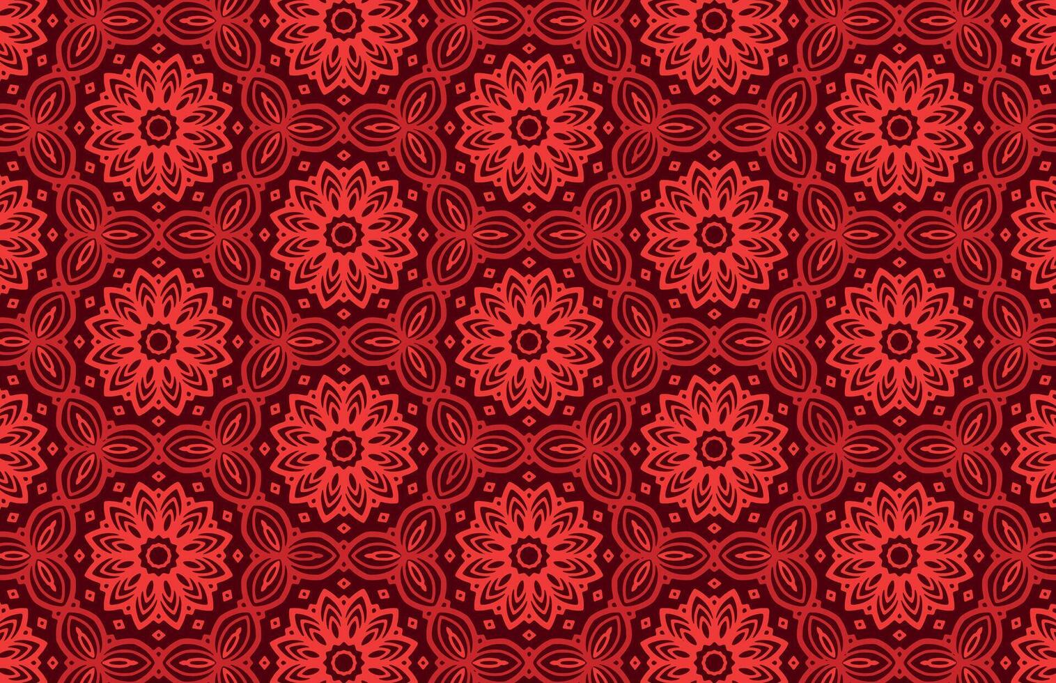 Red floral design fabric pattern vector