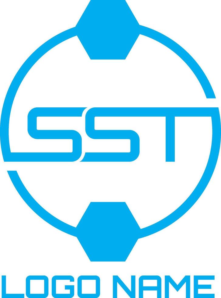 sst inicial letra logo para fútbol americano escuela, negocio vector