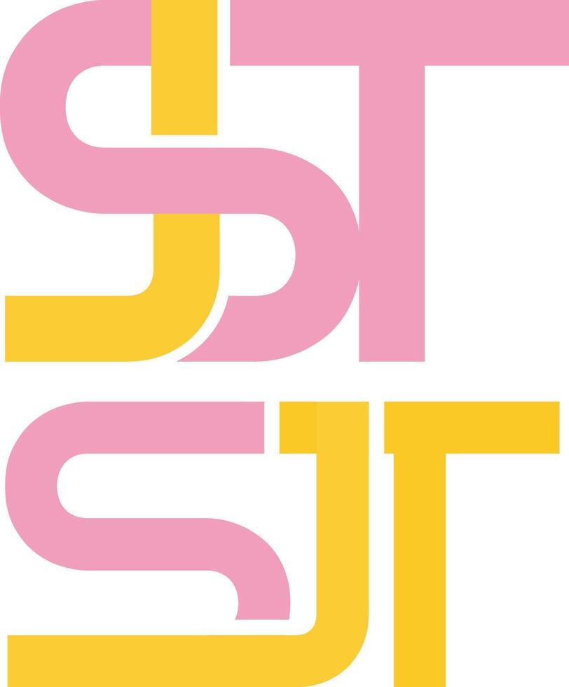 SJT initial letter logo design vector