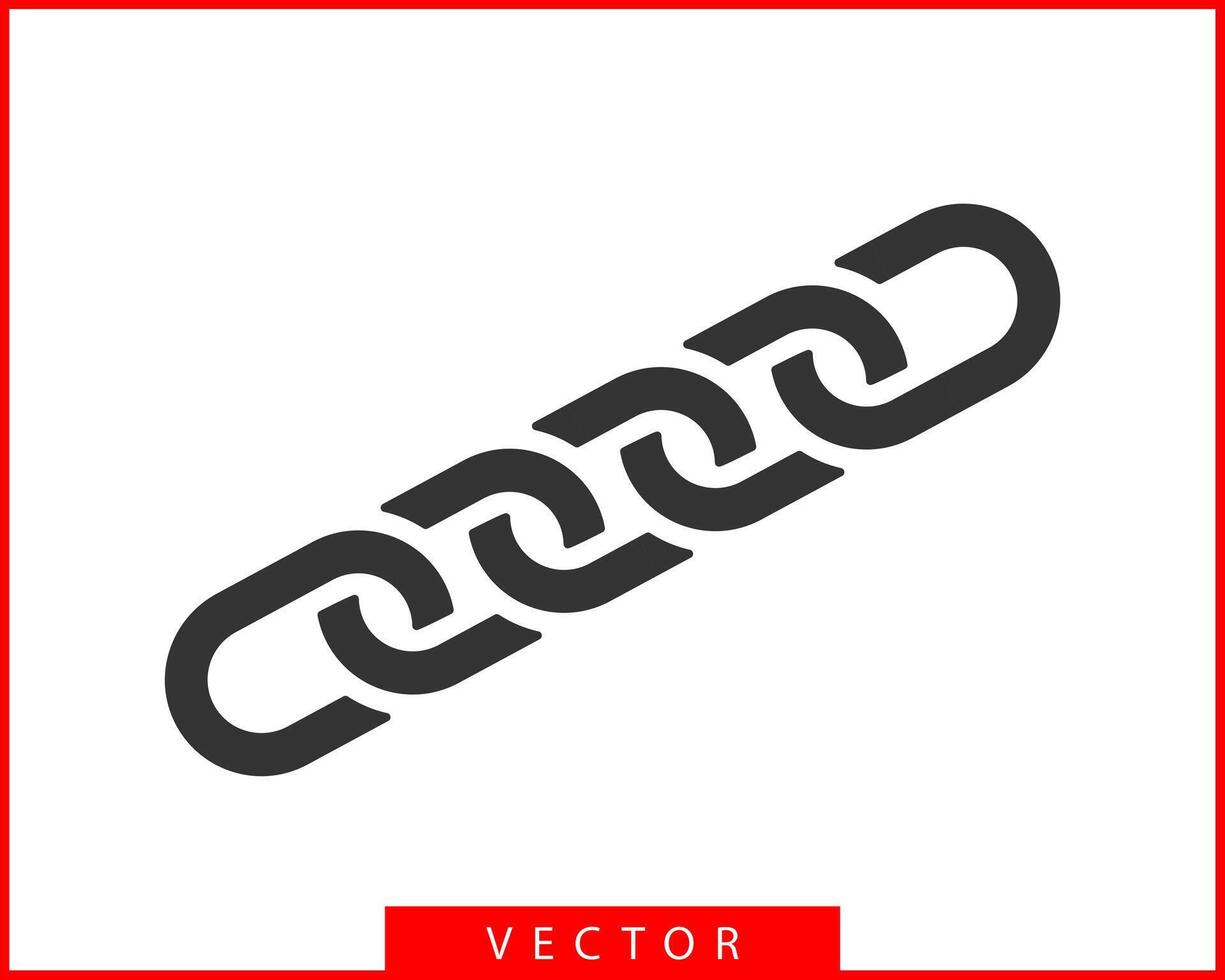 Chain link vector icon. Chainlet element flat design. Concept connection symbol isolated on white background.