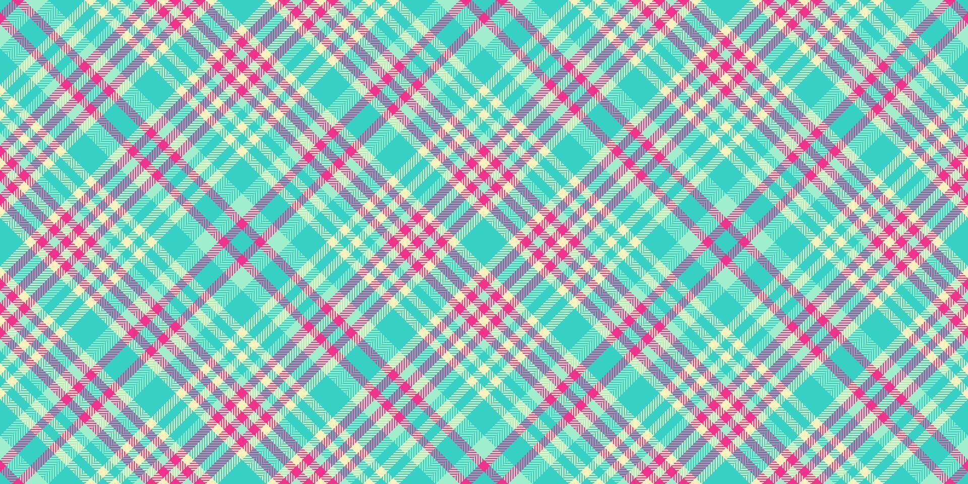Trendy texture tartan textile, clothes fabric check seamless. Slim background plaid pattern vector in teal and light colors.