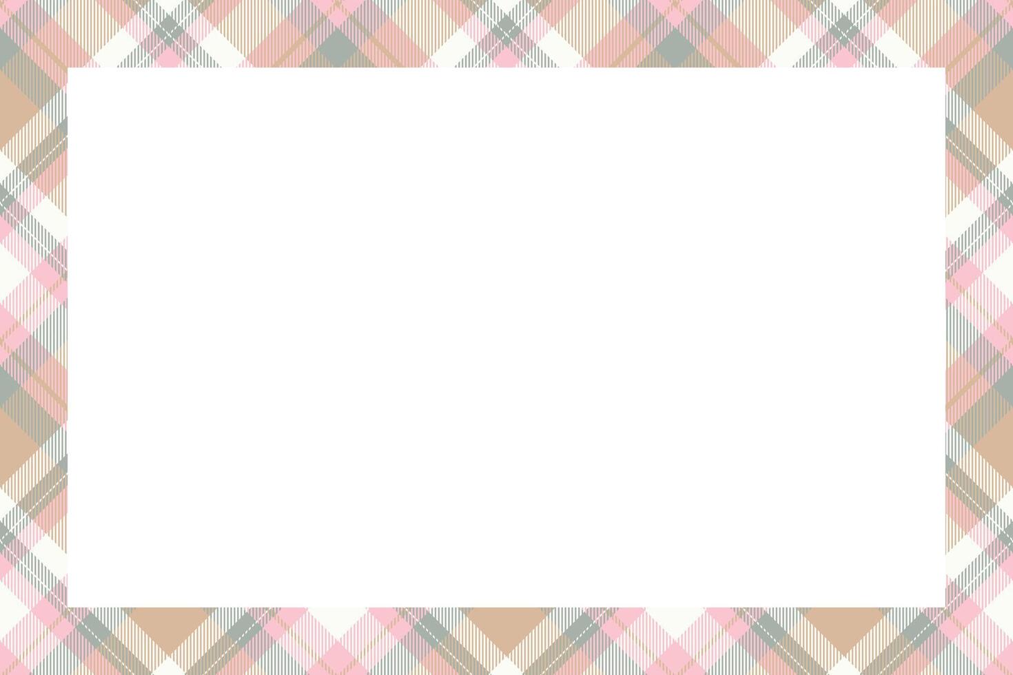 Vintage frame vector. Scottish border pattern retro style. Tartan plaid ornament. vector