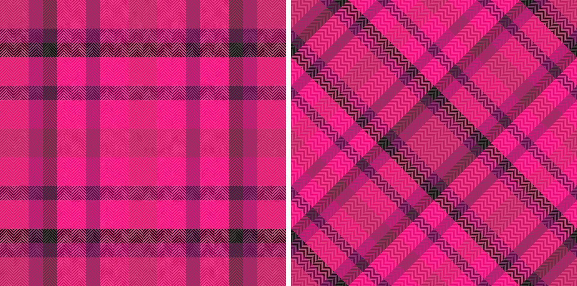 Tartan fabric seamless of background textile texture with a pattern plaid vector check. Set in dark colors for design wrapping paper sheets.