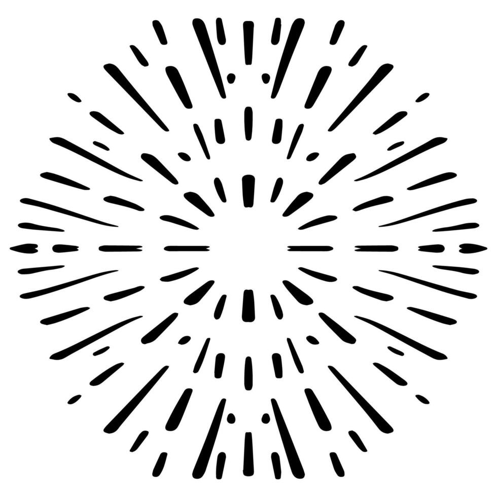 Starburst, sunburst hand drawn. vector