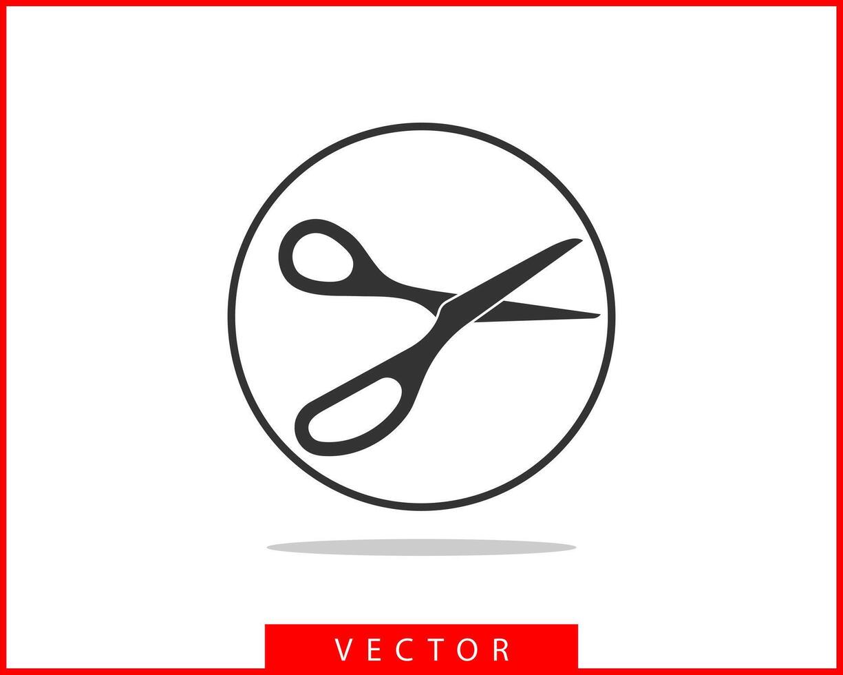 Scissor icon. Scissors vector design element or logo template. Black and white silhouette isolated.