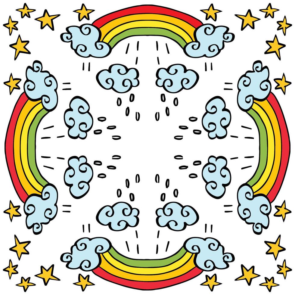 dibujos animados arco iris modelo vector