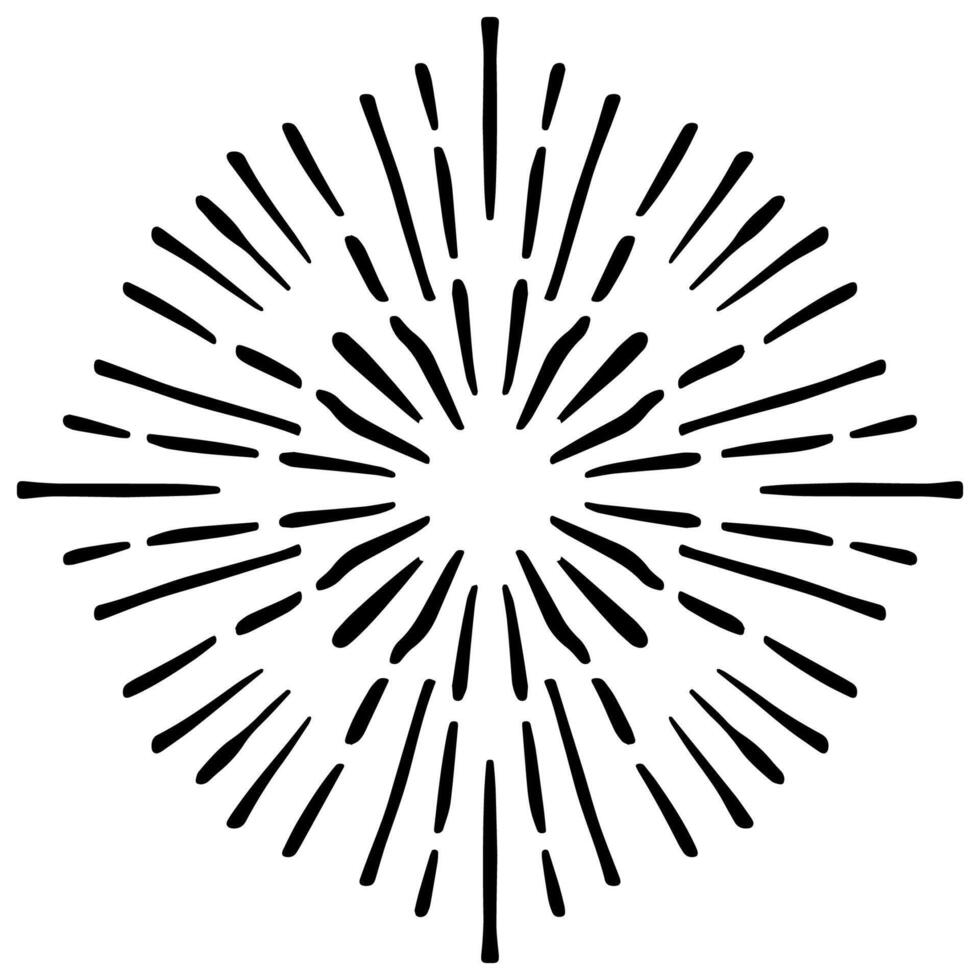 Starburst, sunburst hand drawn. vector