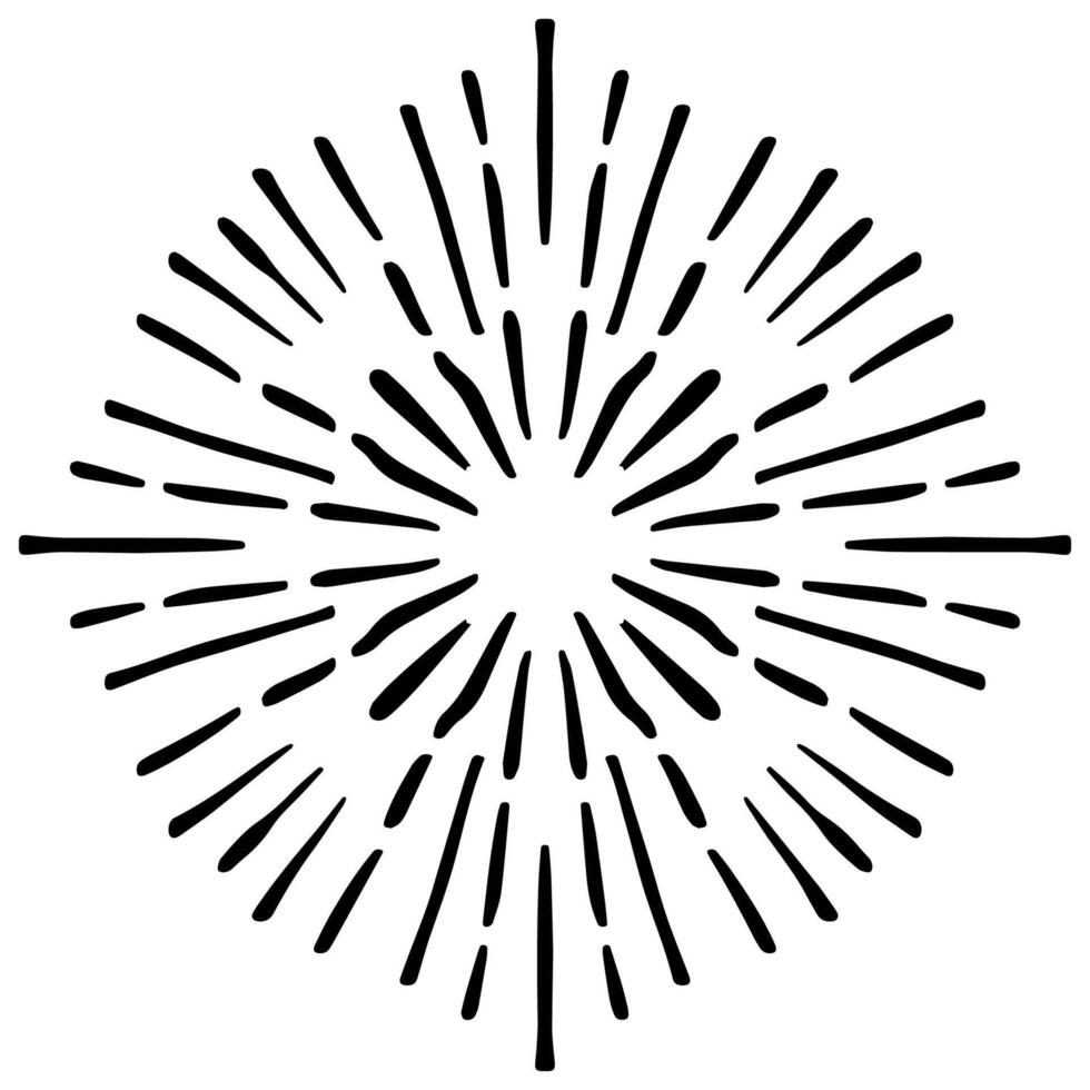 Starburst, sunburst hand drawn. vector