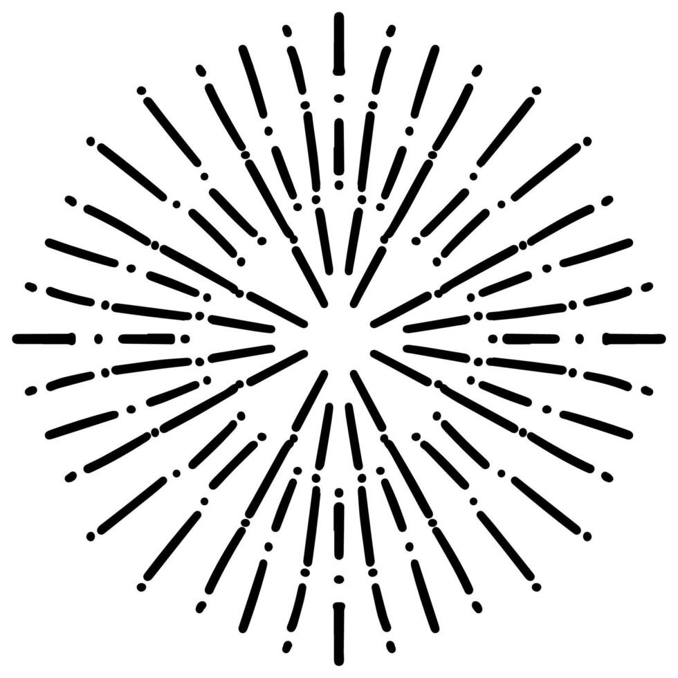 Starburst, sunburst hand drawn. vector