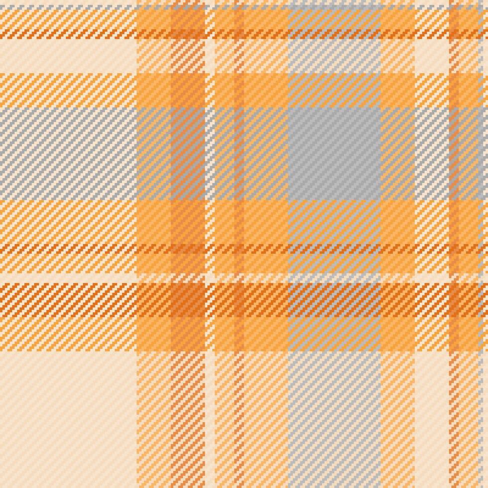 Colour pattern plaid check, light texture background textile. Harmony seamless tartan fabric vector in orange and light colors.