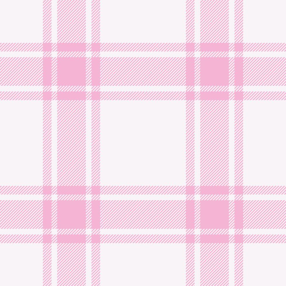 Plaid seamless pattern in pink. Check fabric texture. Vector textile print.