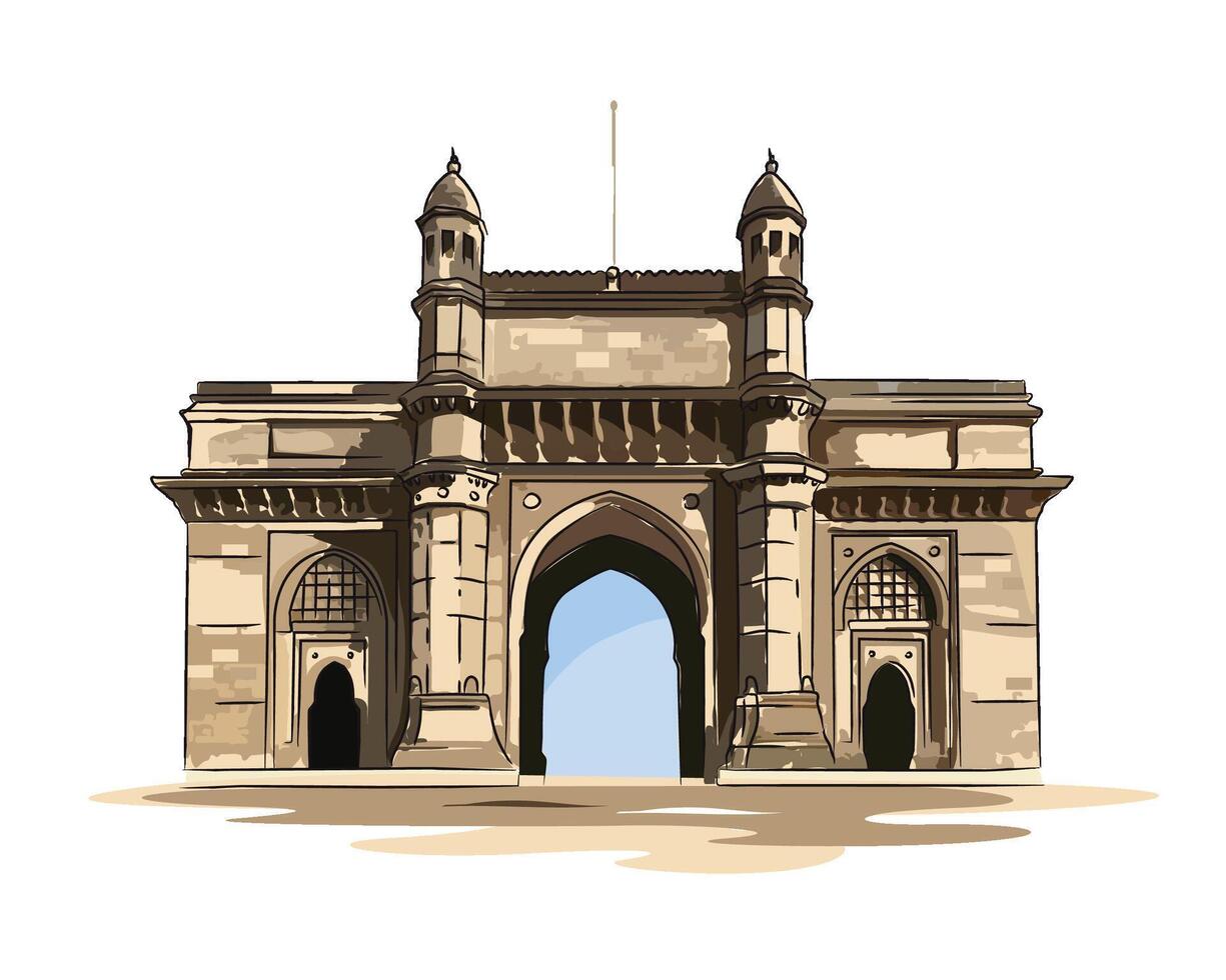 Gateway of India, Mumbai Vector Illustration