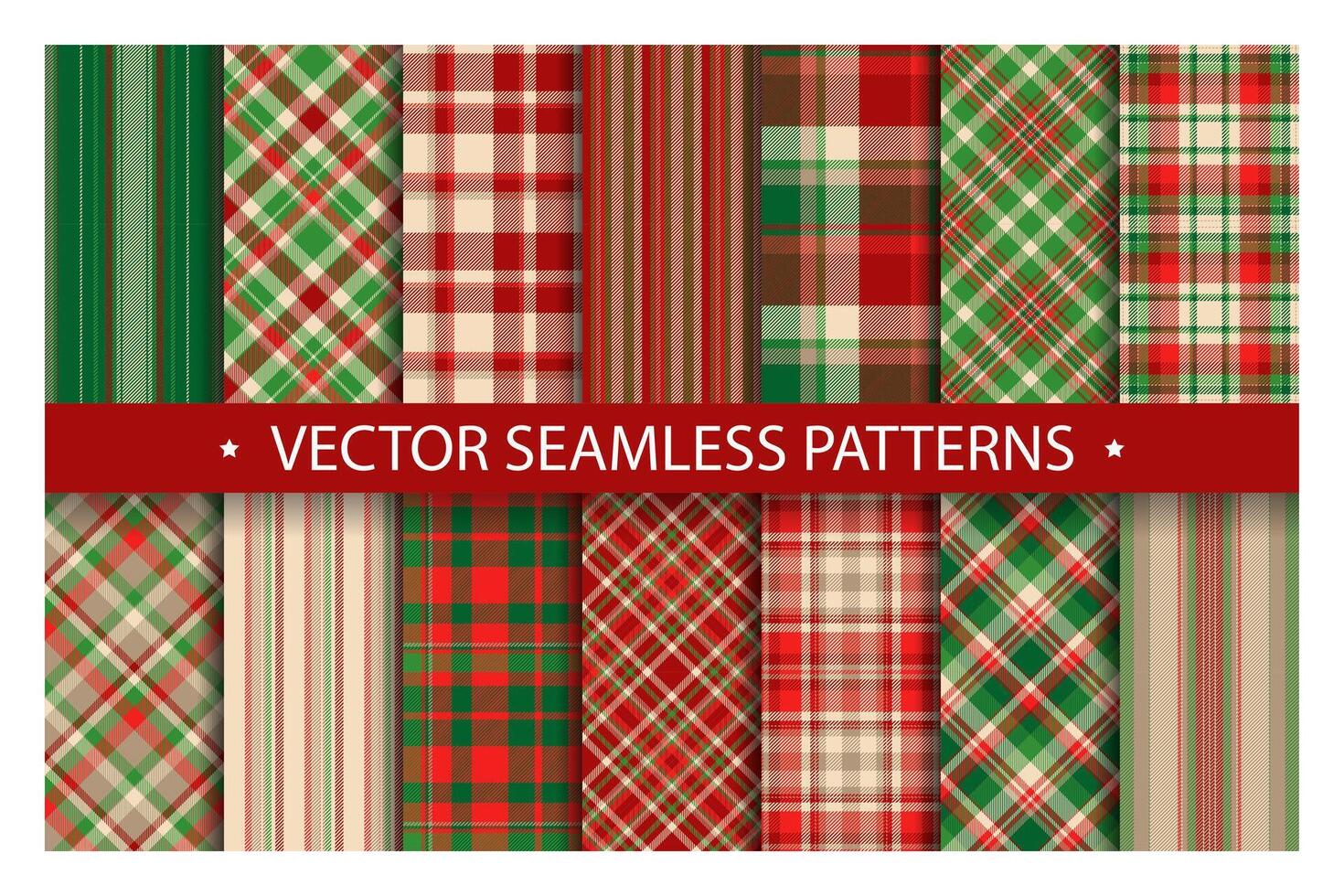 Tartan set pattern seamless plaid vector. Geometric background fabric texture. Modern check fashion template for textile print, wrapping paper, gift card, wallpaper flat design. vector