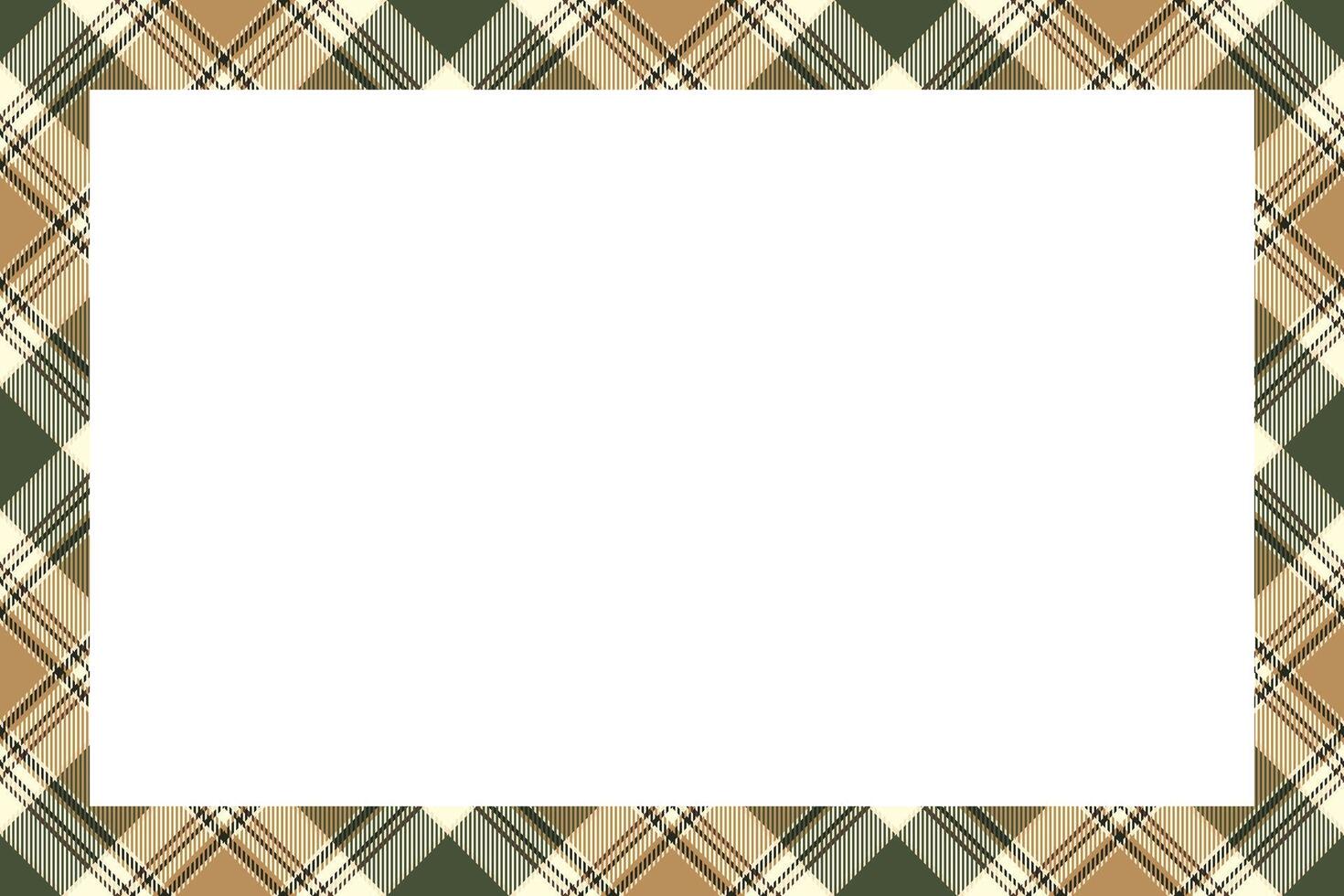 Vintage frame vector. Scottish border pattern retro style. Tartan plaid ornament. vector