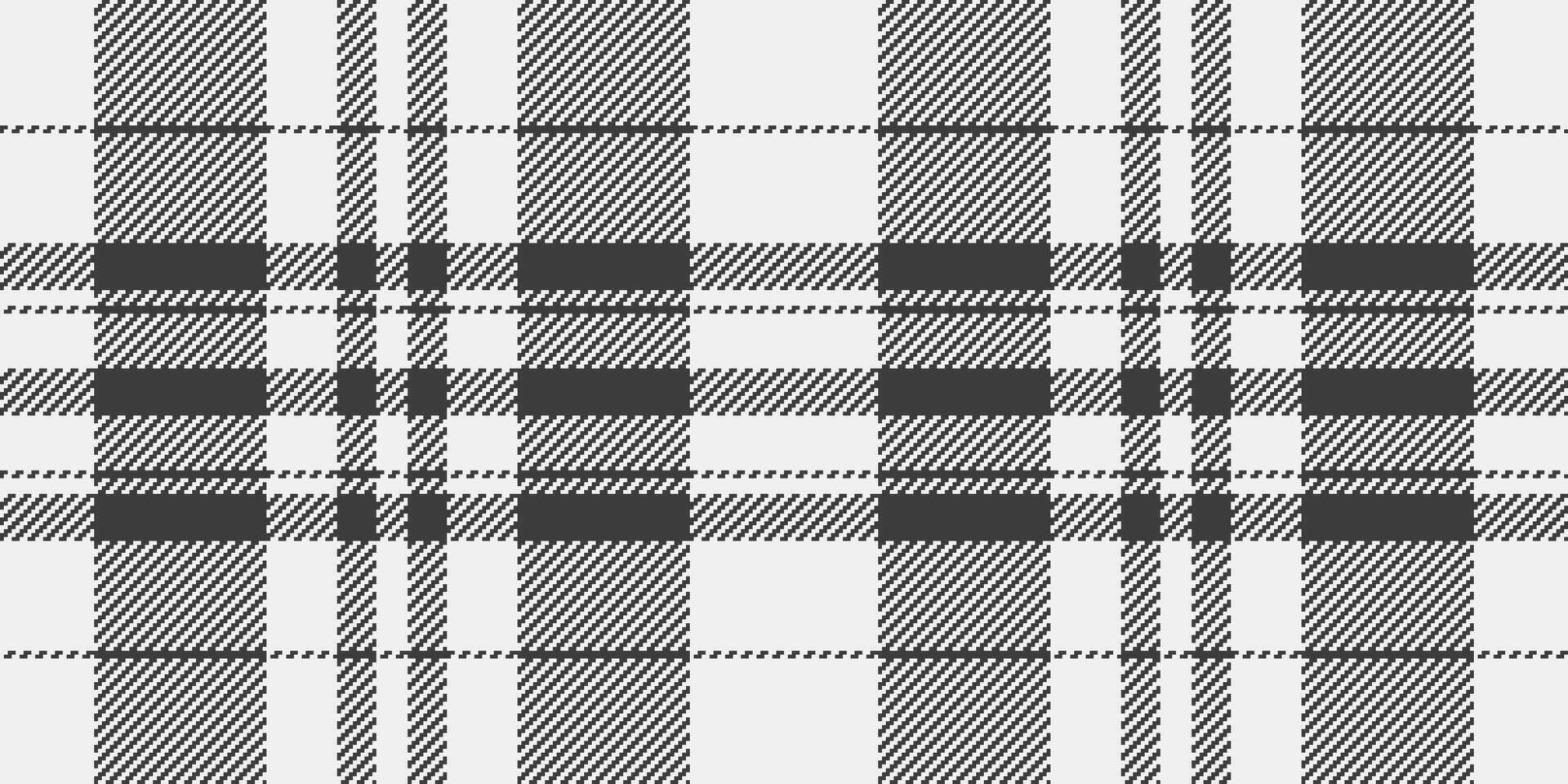 Geometric plaid tartan fabric, deco pattern vector background. Other seamless texture check textile in white and grey colors.