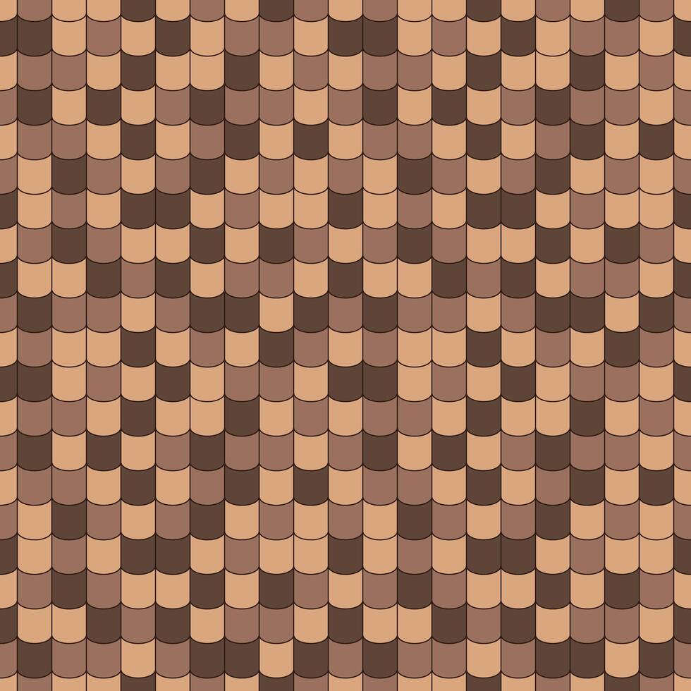 Roof tile texture seamless pattern for house or home. Abstract architecture background design. Roofing ceramic exterior material cover. vector