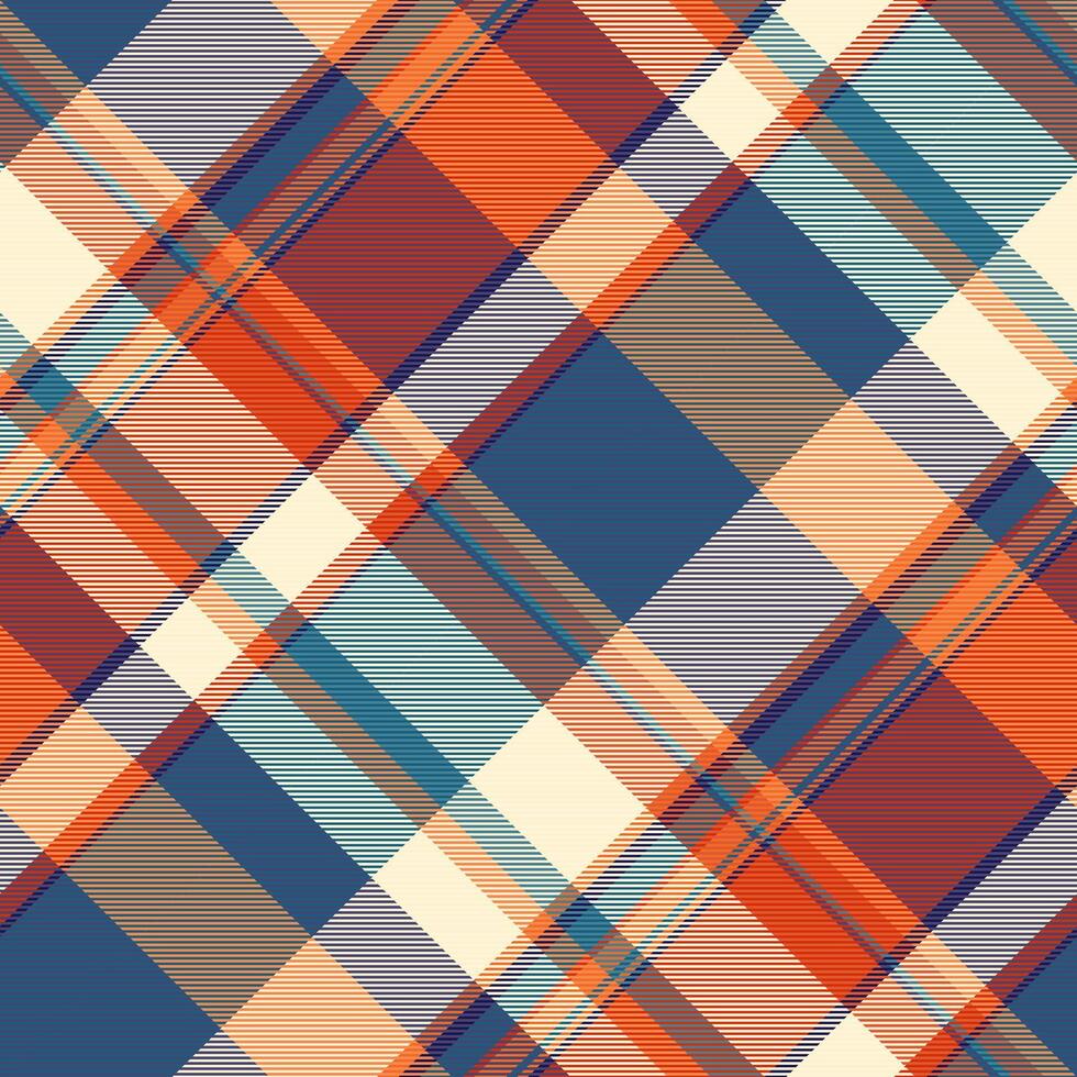 Worn vector textile check, delicate fabric plaid background. Kind tartan seamless pattern texture in indigo and cyan colors.