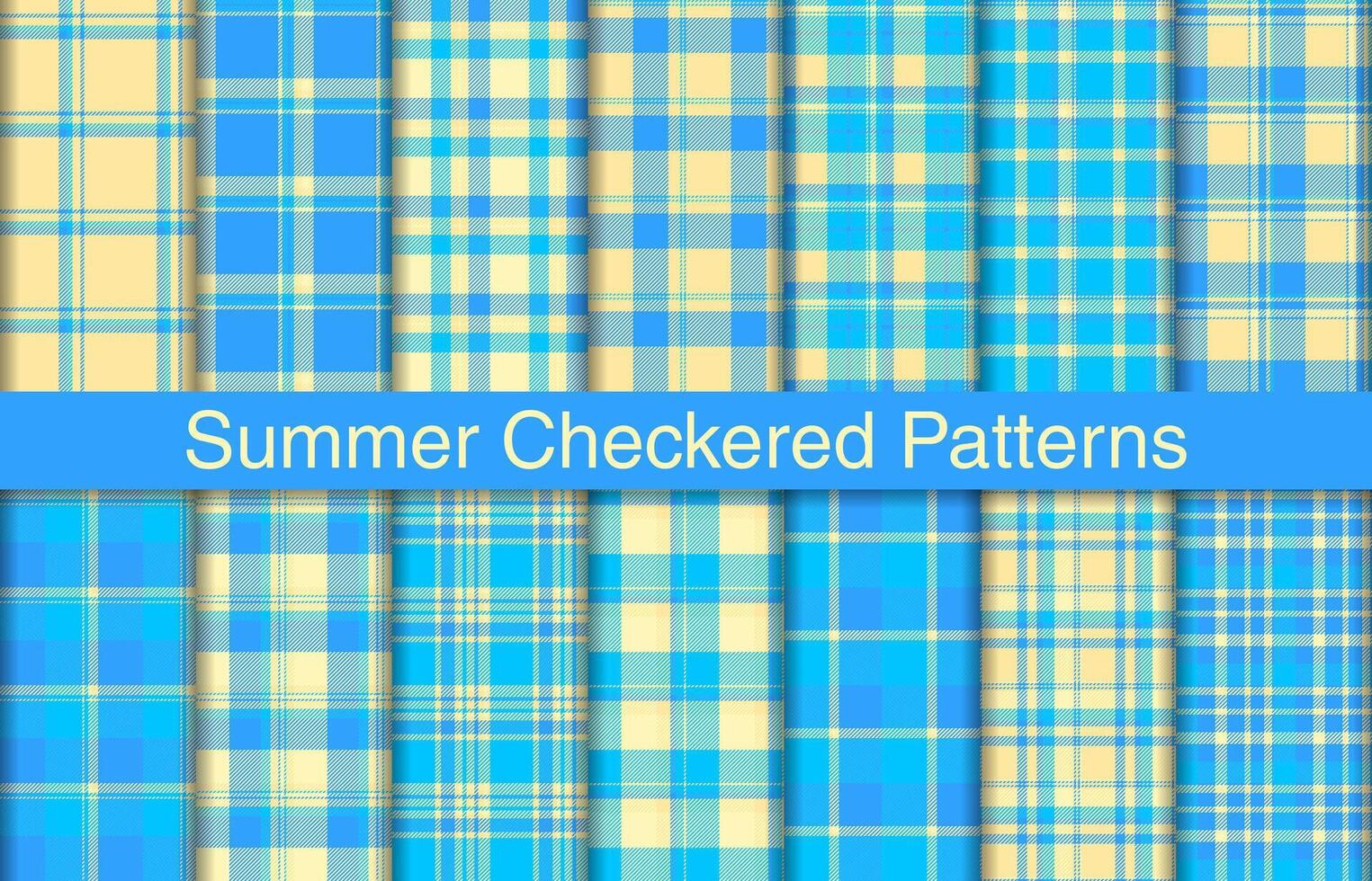 Summer plaid bundles, textile design, checkered fabric pattern for shirt, dress, suit, wrapping paper print, invitation and gift card. vector