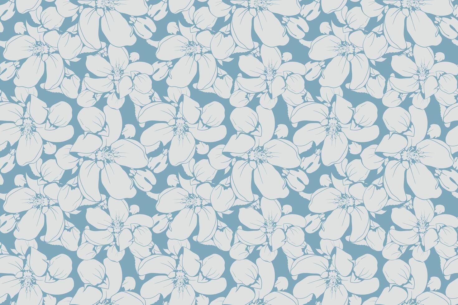 Floral pattern seamless vector background. Foliage and flower wallpaper design of nature.