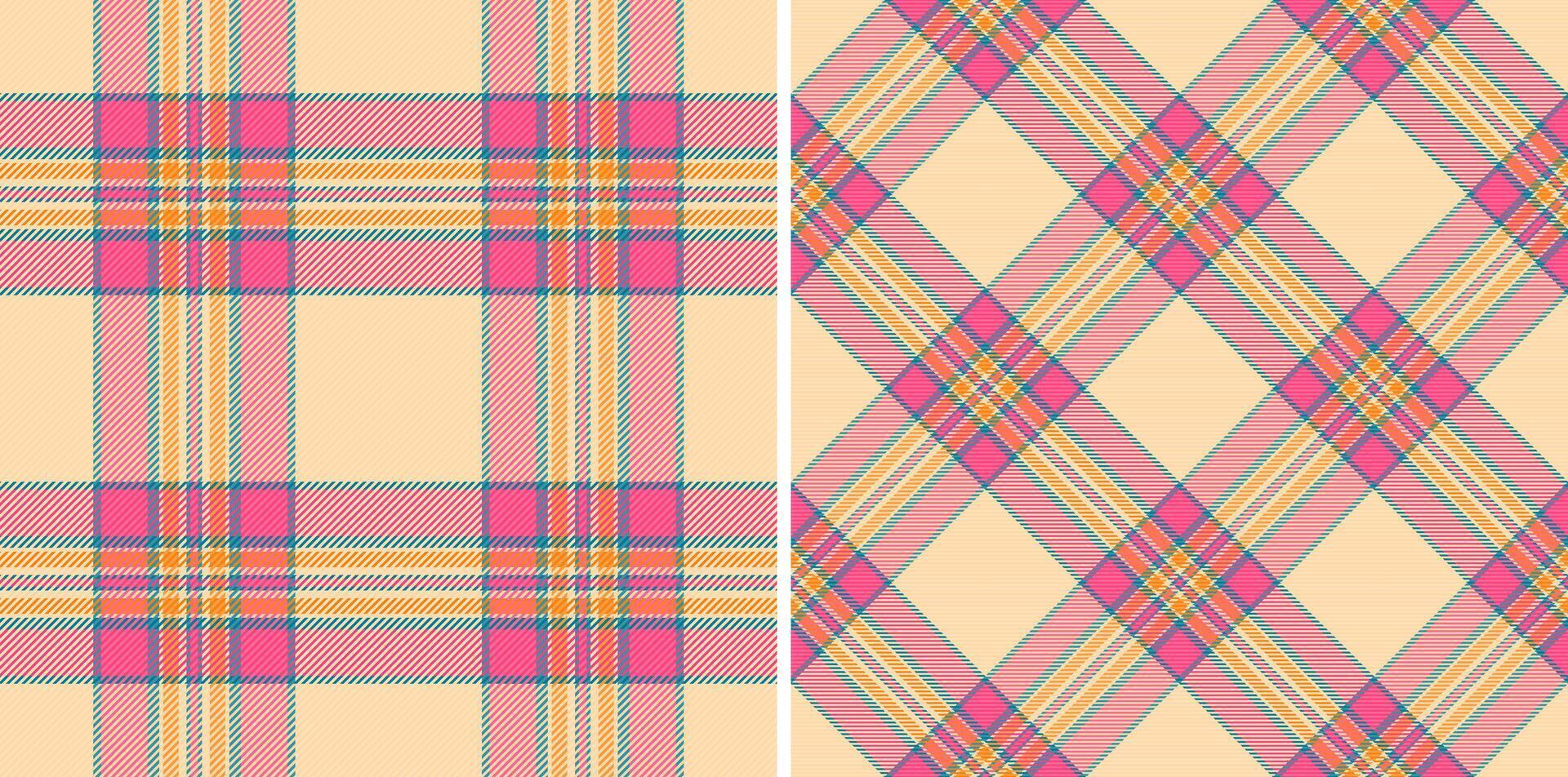 Tartan seamless texture of textile fabric pattern with a vector check background plaid. Set in kids colors. Classic wardrobe essentials for timeless style.