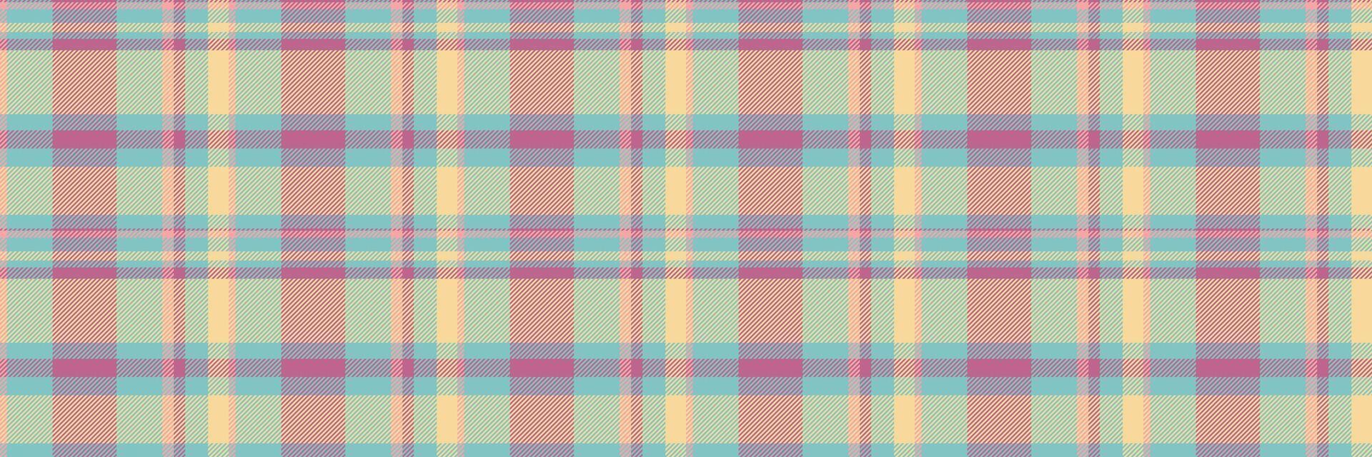 Flooring fabric check plaid, english texture tartan pattern. Show seamless textile vector background in teal and amber colors.